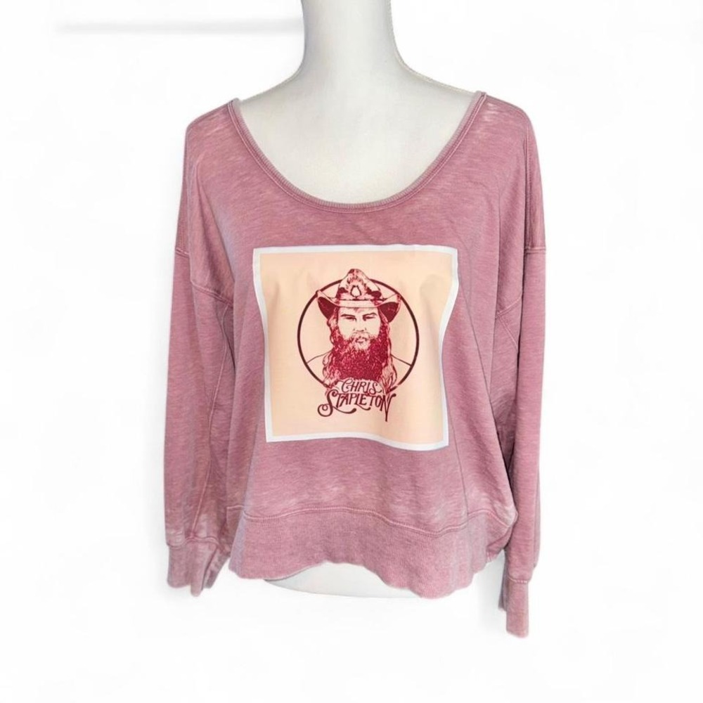 UPCYCLED CHRIS‎ STAPLETON COUNTRY WESTERN L/S SHIRT MAUVE  PINK LADIES LARGE